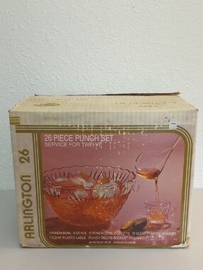 26-Piece Pink Punch Bowl Set - Service for 12